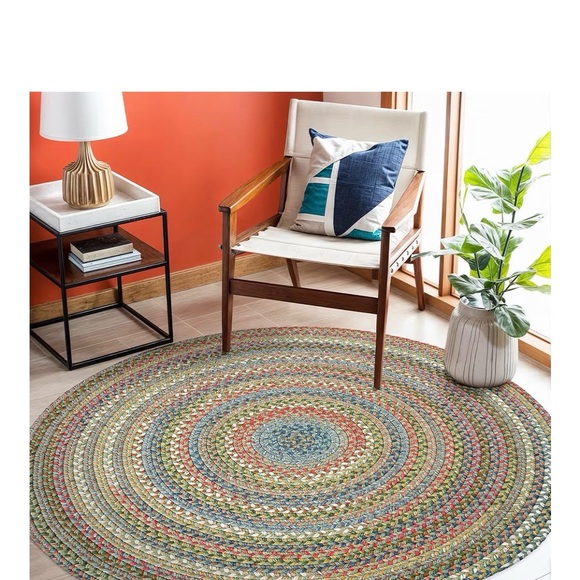 Braided Multicolor Round Rug - Picture 3 of 5